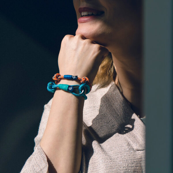 Maritimes Armband aus Segeltau, handgemacht, für Damen und Herren, verstellbar, mit Edelstahlaccessoire, CNB #72 – Bild 3