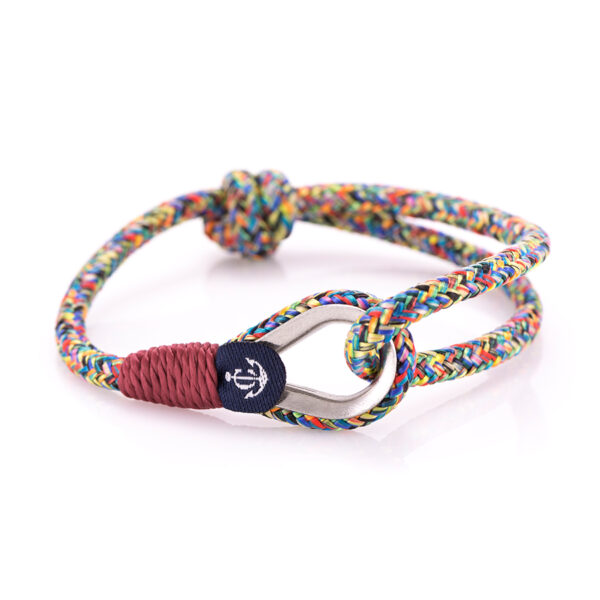 Maritimes Armband aus Segeltau, handgemacht, für Damen und Herren, verstellbar, mit Edelstahlaccessoire, CNB#75 – Bild 1