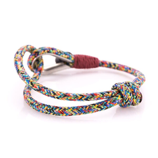 Maritimes Armband aus Segeltau, handgemacht, für Damen und Herren, verstellbar, mit Edelstahlaccessoire, CNB#75 – Bild 2