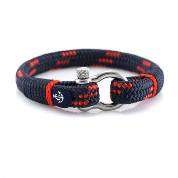 Maritimes Armband aus Segeltau, handgemacht, für Herren, mit Edelstahl Schäkel-Verschluss 4mm CNB #5112 – Bild 1