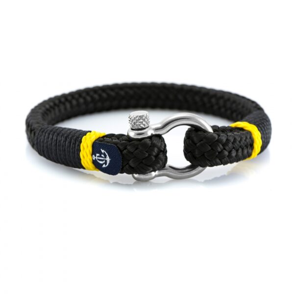 Maritimes Armband aus Segeltau, handgemacht, für Herren, mit Edelstahl Schäkel-Verschluss 4mm CNB #5113 – Bild 1