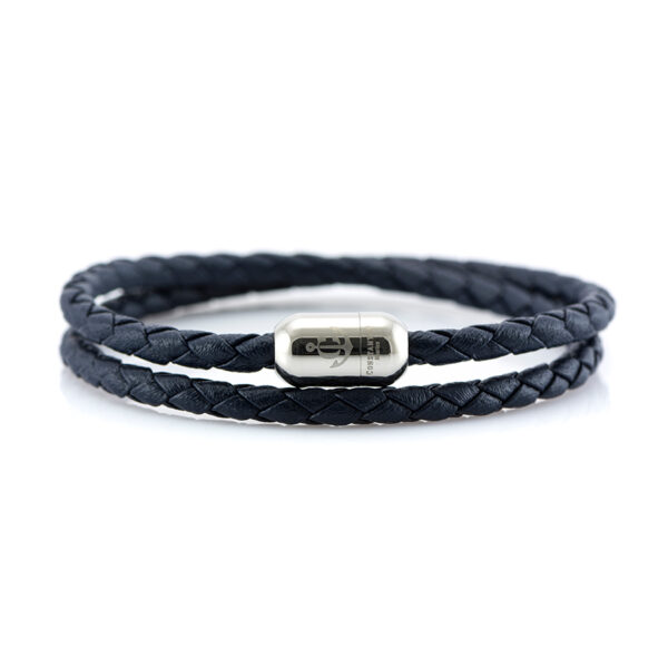 Maritimes Armband aus Leder, handgemacht, für Damen und Herren, mit Edelstahl Verschluss 4mm CNJ#10056 – Bild 1