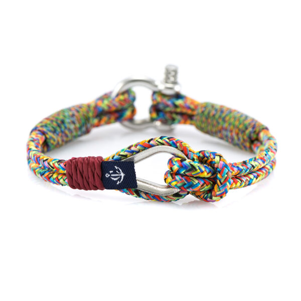 Maritimes Armband aus Segeltau, handgemacht, für Damen, mit Edelstahl Schäkel-Verschluss 3mm CNB#719 – Bild 1