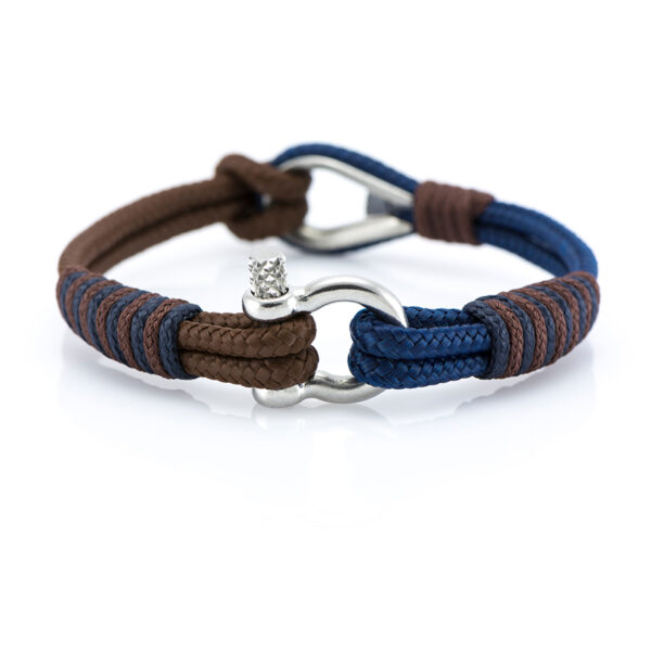 Maritimes Armband aus Segeltau, handgemacht, für Damen, mit Edelstahl Schäkel-Verschluss 3mm CNB#737 – Bild 2