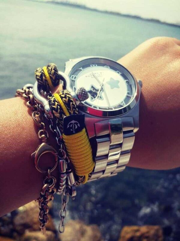 Maritimes Armband aus Segeltau, handgemacht, für Damen und Herren, mit Edelstahl Schäkel-Verschluss 4mm CNB#4007 – Bild 4