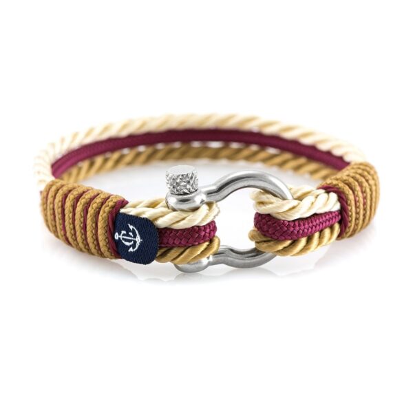 Maritimes Armband aus Segeltau, handgemacht, für Damen und Herren, mit Edelstahl Schäkel-Verschluss 4mm CNB#4059 – Bild 1