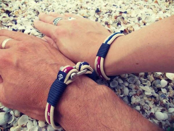 Maritimes Armband aus Segeltau, handgemacht, für Herren, mit Edelstahl Schäkel-Verschluss 4mm CNB#5025 – Bild 4