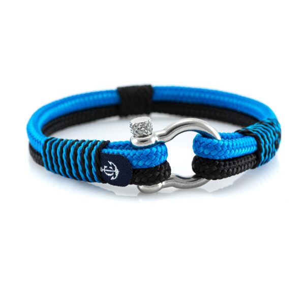 Maritimes Armband aus Segeltau, handgemacht, für Herren, mit Edelstahl Schäkel-Verschluss 4mm CNB#5106 – Bild 1
