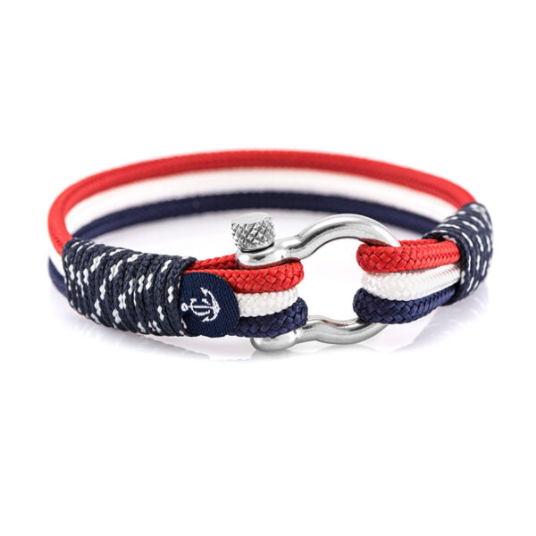 Maritimes Armband aus Segeltau, handgemacht, für Damen und Herren, mit Edelstahl Schäkel-Verschluss 4mm CNB#7514 – Bild 1