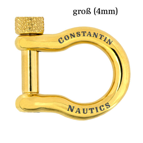 Edelstahl Schäkel Verschluss 4 mm - groß (Gold), passend zu allen Armbändern mit 4 mm Verschluss (Shackle Gold) – Bild 1