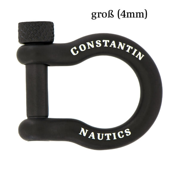 Edelstahl Schäkel Verschluss 4 mm - groß (Schwarz), passend zu allen Armbändern mit 4 mm Verschluss (Shackle Black) – Bild 1