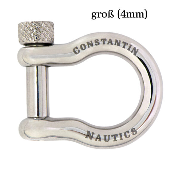 Edelstahl Schäkel Verschluss 4 mm - groß (Silber), passend zu allen Armbändern mit 4 mm Verschluss (Shackle Silver) – Bild 1