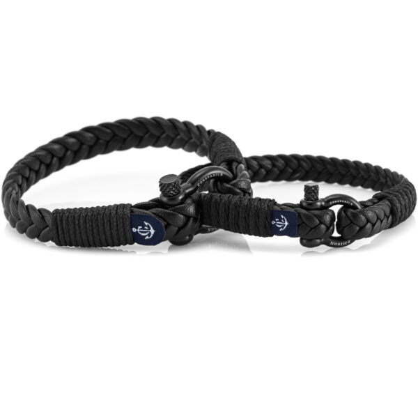 2er Set Maritime Partnerarmbänder, Freundschaftsarmbänder, aus Leder, handgemacht, mit Edelstahlverschluss CND #975 – Bild 1