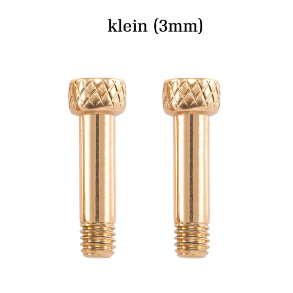 2x kleine goldfarbene Schrauben aus Edelstahl, 3 mm – passend für alle Armbänder mit 3 mm Verschluss (Rosegold Pin) – Bild 1