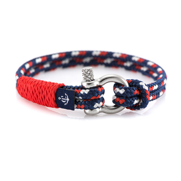 Maritimes Armband aus Segeltau, handgemacht, für Damen und Herren, mit Edelstahl Schäkel-Verschluss 3mm CNB #0800 – Bild 1