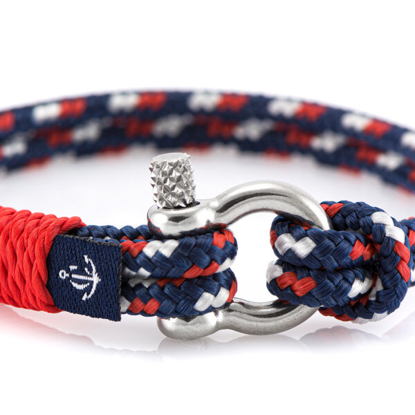 Maritimes Armband aus Segeltau, handgemacht, für Damen und Herren, mit Edelstahl Schäkel-Verschluss 3mm CNB #0800 – Bild 2