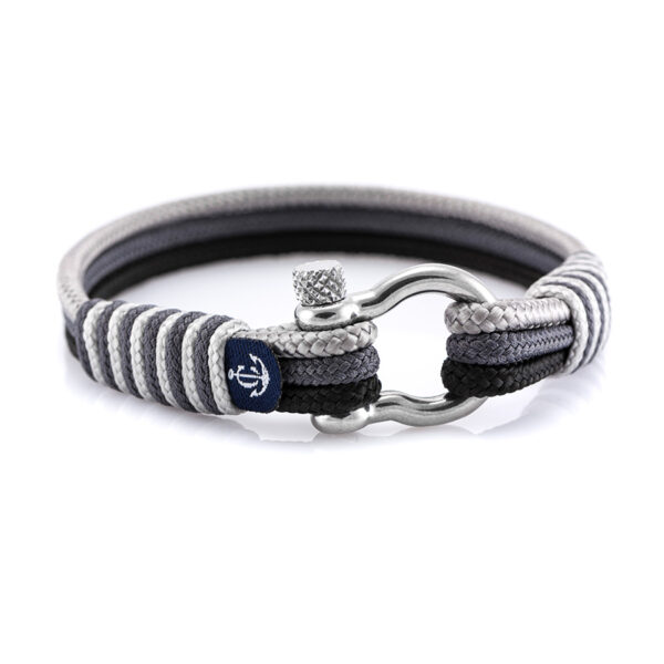 Maritimes Armband aus Segeltau, handgemacht, für Herren und Damen, mit Edelstahl Schäkel-Verschluss 4mm CNB #3059 – Bild 1