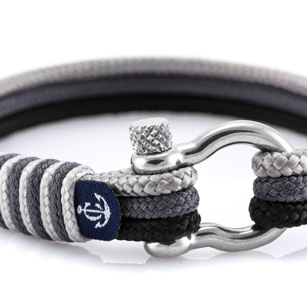 Maritimes Armband aus Segeltau, handgemacht, für Herren und Damen, mit Edelstahl Schäkel-Verschluss 4mm CNB #3059 – Bild 2