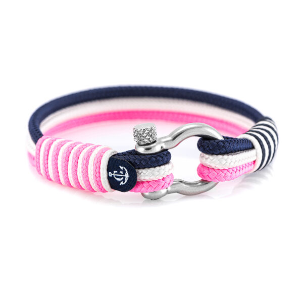 Maritimes Armband aus Segeltau, handgemacht, für Herren und Damen, mit Edelstahl Schäkel-Verschluss 4mm CNB #3128 – Bild 1