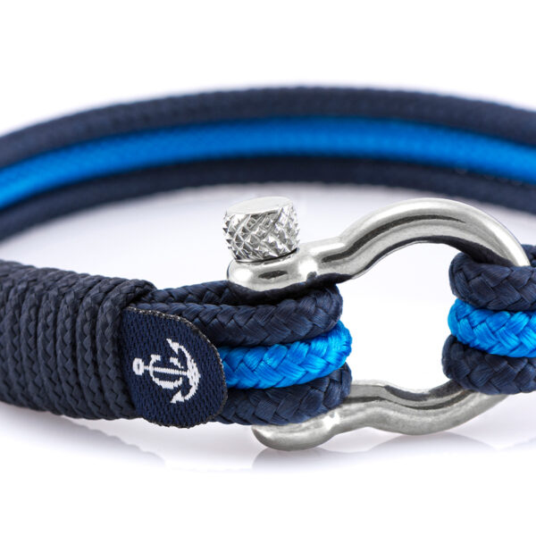 Maritimes Armband aus Segeltau, handgemacht, für Herren und Damen, mit Edelstahl Schäkel-Verschluss 4mm CNB #4091 – Bild 2
