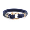 Maritimes Armband aus Segeltau, handgemacht, für Herren und Damen, mit Edelstahl Schäkel-Verschluss 4mm CNB #4095