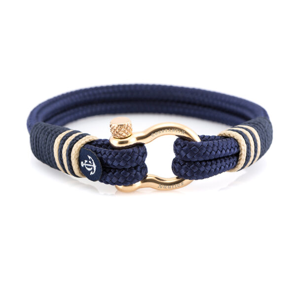 Maritimes Armband aus Segeltau, handgemacht, für Herren und Damen, mit Edelstahl Schäkel-Verschluss 4mm CNB #4095 – Bild 1