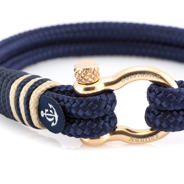Maritimes Armband aus Segeltau, handgemacht, für Herren und Damen, mit Edelstahl Schäkel-Verschluss 4mm CNB #4095 – Bild 2