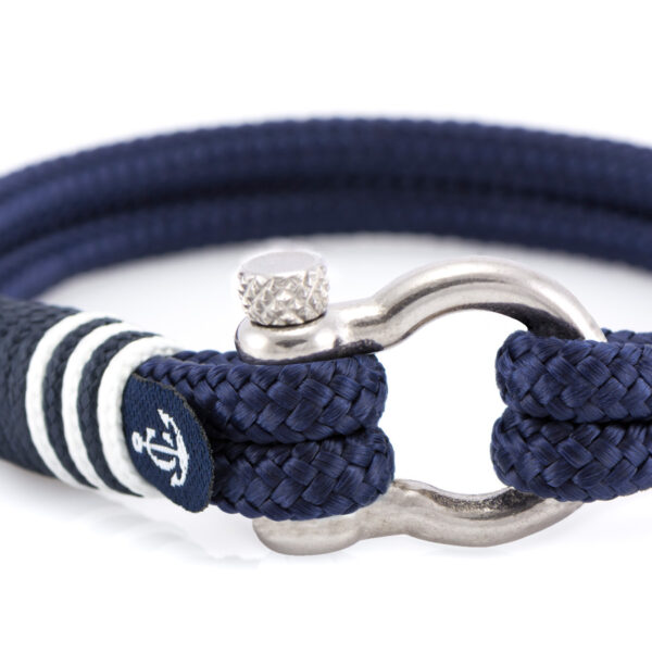 Maritimes Armband aus Segeltau, handgemacht, für Herren und Damen, mit Edelstahl Schäkel-Verschluss 4mm CNB #4098 – Bild 2