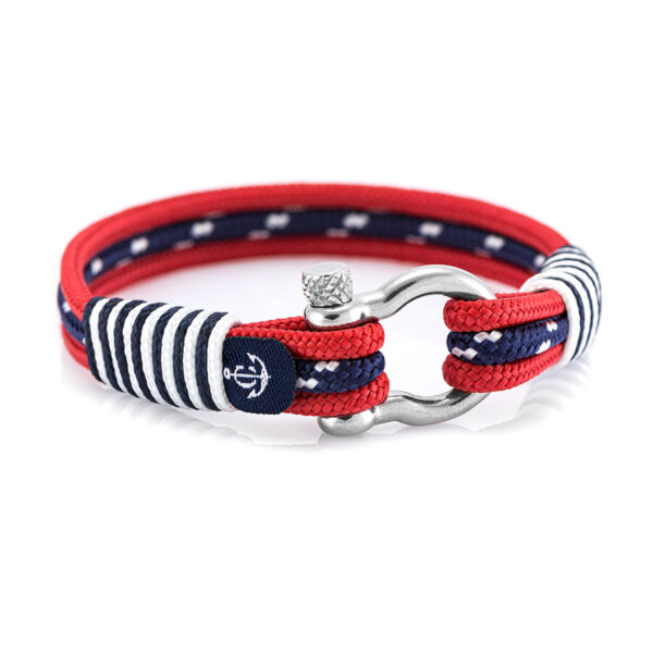 Maritimes Armband aus Segeltau, handgemacht, für Herren und Damen, mit Edelstahl Schäkel-Verschluss 4mm CNB #5051 – Bild 1