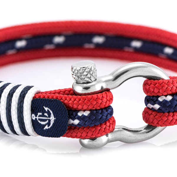 Maritimes Armband aus Segeltau, handgemacht, für Herren und Damen, mit Edelstahl Schäkel-Verschluss 4mm CNB #5051 – Bild 2