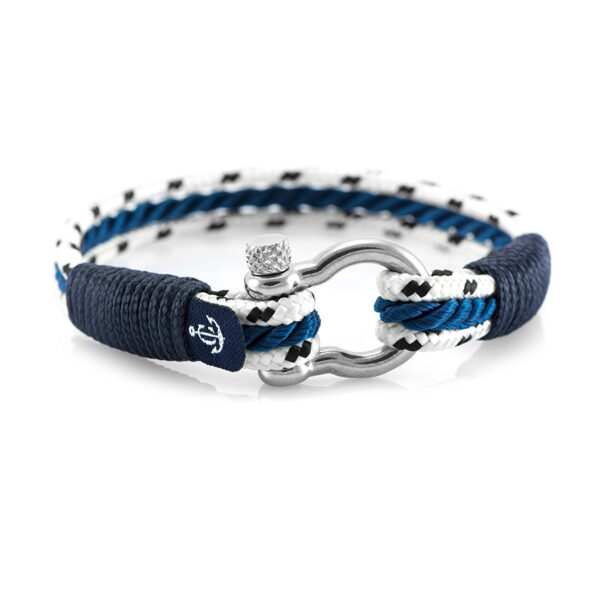 Maritimes Armband aus Segeltau, handgemacht, für Herren und Damen, mit Edelstahl Schäkel-Verschluss 4mm CNB #5101 – Bild 1