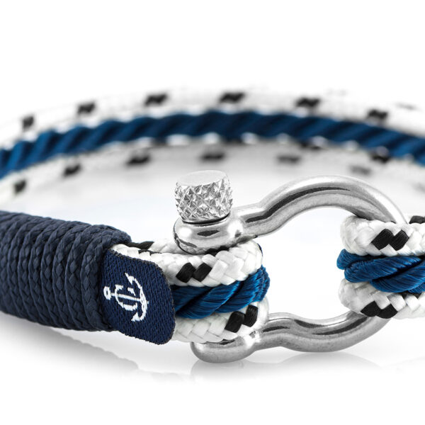 Maritimes Armband aus Segeltau, handgemacht, für Herren und Damen, mit Edelstahl Schäkel-Verschluss 4mm CNB #5101 – Bild 2