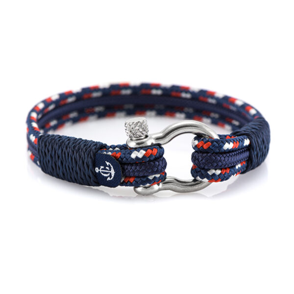 Maritimes Armband aus Segeltau, handgemacht, für Herren und Damen, mit Edelstahl Schäkel-Verschluss 4mm CNB #5118 – Bild 1