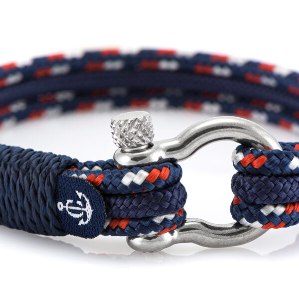 Maritimes Armband aus Segeltau, handgemacht, für Herren und Damen, mit Edelstahl Schäkel-Verschluss 4mm CNB #5118 – Bild 2