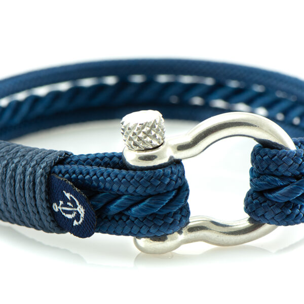 Maritimes Armband aus Segeltau, handgemacht, für Herren und Damen, mit Edelstahl Schäkel-Verschluss 4mm CNB #5137 – Bild 2