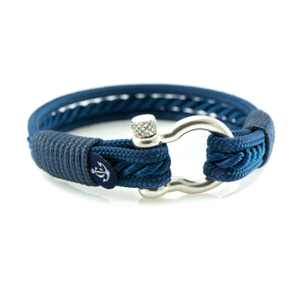 Maritimes Armband aus Segeltau, handgemacht, für Herren und Damen, mit Edelstahl Schäkel-Verschluss 4mm CNB #5137 – Bild 1