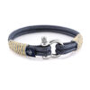 Maritimes Armband aus Segeltau, handgemacht, für Damen und Herren, mit Edelstahl Schäkel-Verschluss 3mm CNB #822