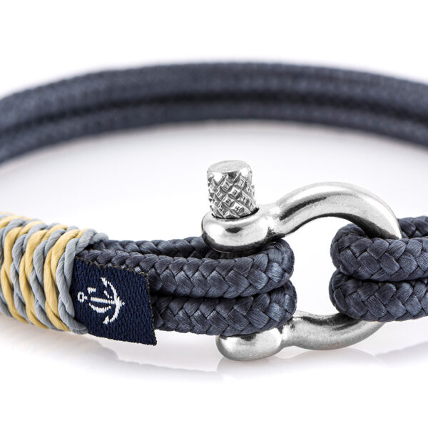 Maritimes Armband aus Segeltau, handgemacht, für Damen und Herren, mit Edelstahl Schäkel-Verschluss 3mm CNB #822 – Bild 2