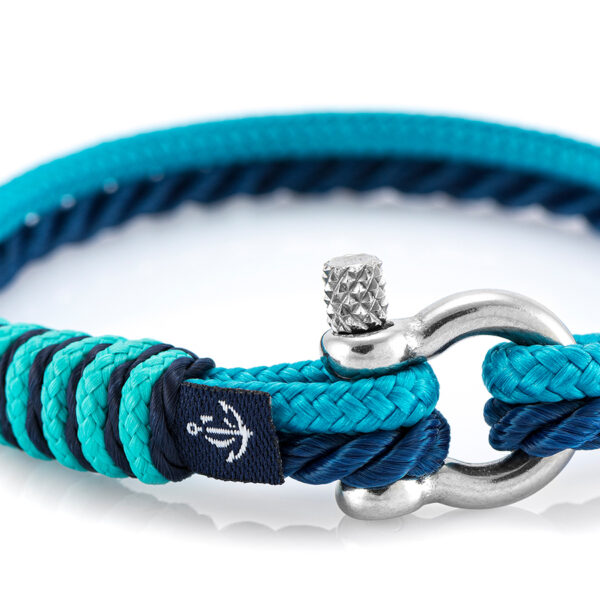Maritimes Armband aus Segeltau, handgemacht, für Damen und Herren, mit Edelstahl Schäkel-Verschluss 3mm CNB #842 – Bild 2