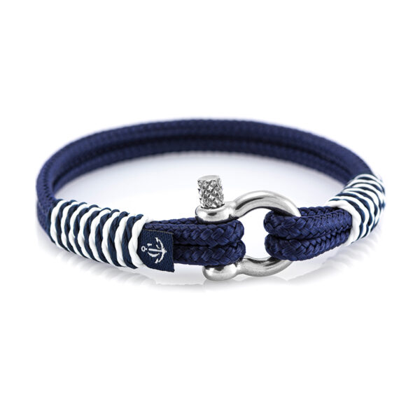 Maritimes Armband aus Segeltau, handgemacht, für Damen und Herren, mit Edelstahl Schäkel-Verschluss 3mm CNB #875 – Bild 1