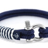 Maritimes Armband aus Segeltau, handgemacht, für Damen und Herren, mit Edelstahl Schäkel-Verschluss 3mm CNB #875 – Bild 2
