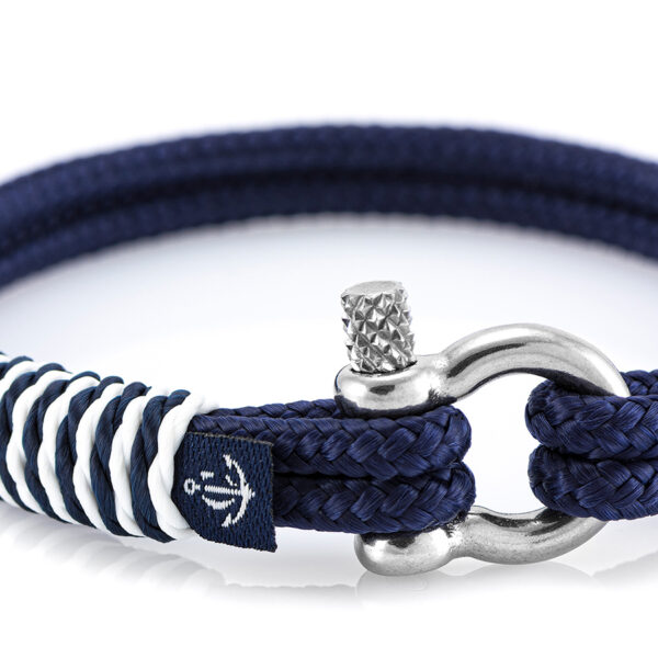 Maritimes Armband aus Segeltau, handgemacht, für Damen und Herren, mit Edelstahl Schäkel-Verschluss 3mm CNB #875 – Bild 2